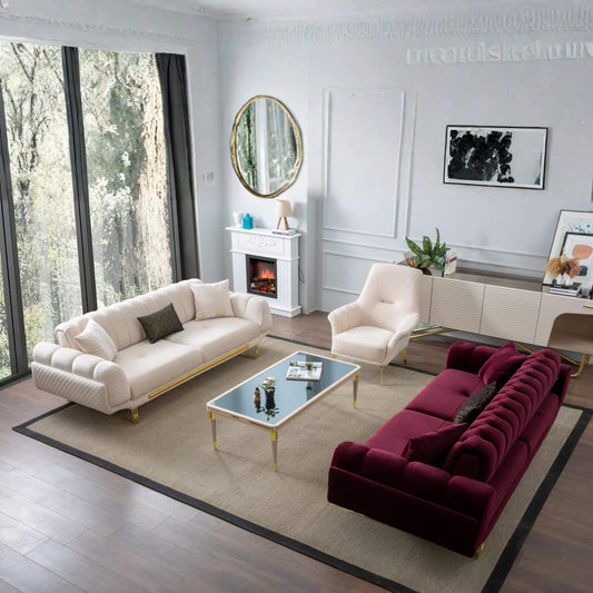 Majeste Lüks Koltuk Takımı – Kapitone Detaylı Kanepe ve Berjer | Casa Da Noir