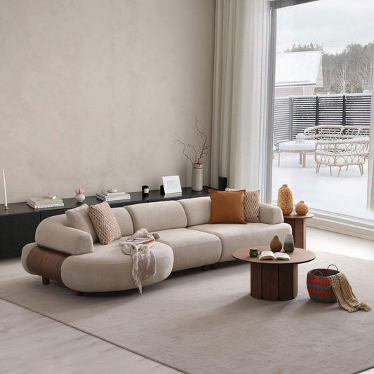 Opera Modüler Yarı Köşe Koltuk Takımı – Dinlenme Alanlı Kanepe & Berjer Seti