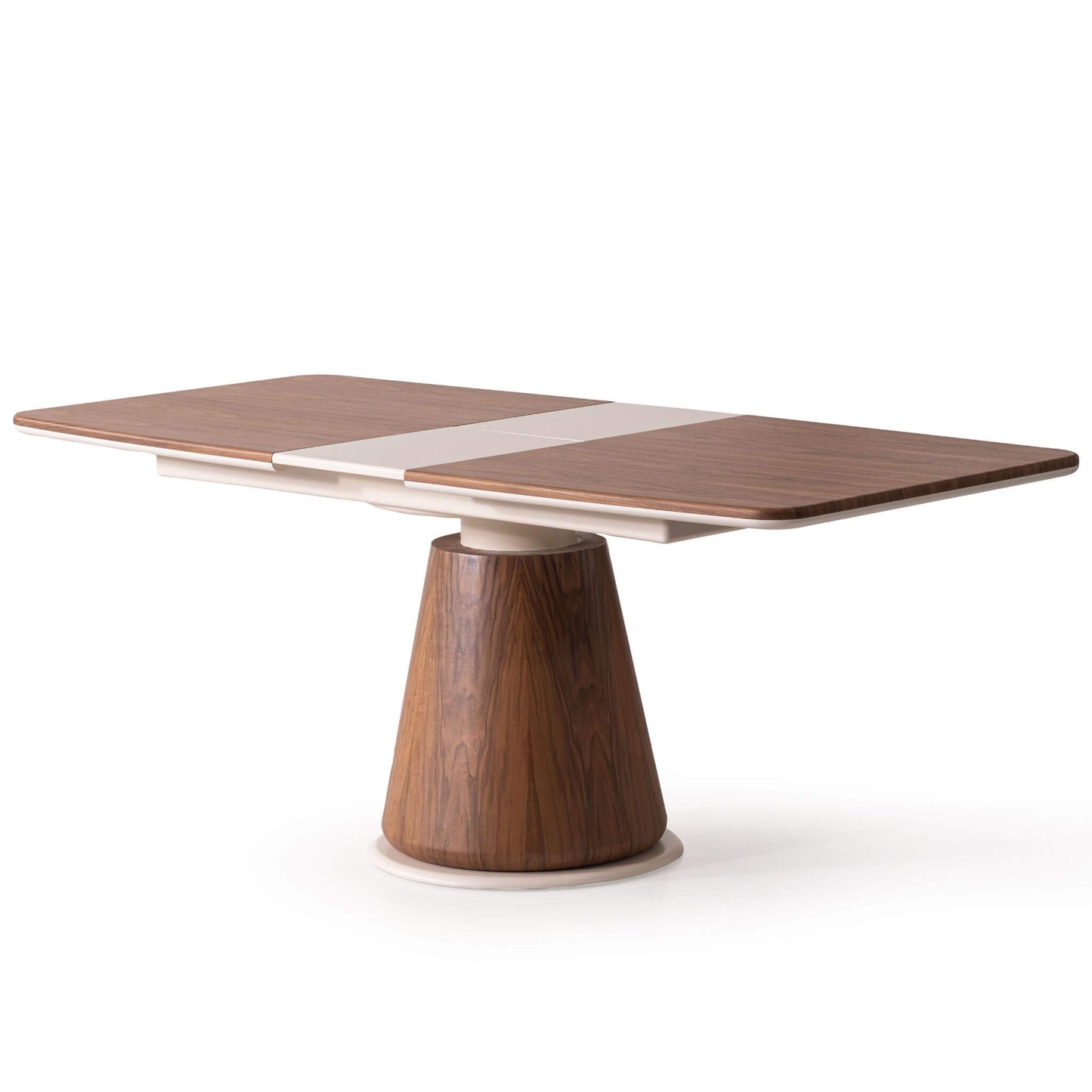 Salda yemek masası setinin ahşap ayak ve lake yüzey detayları