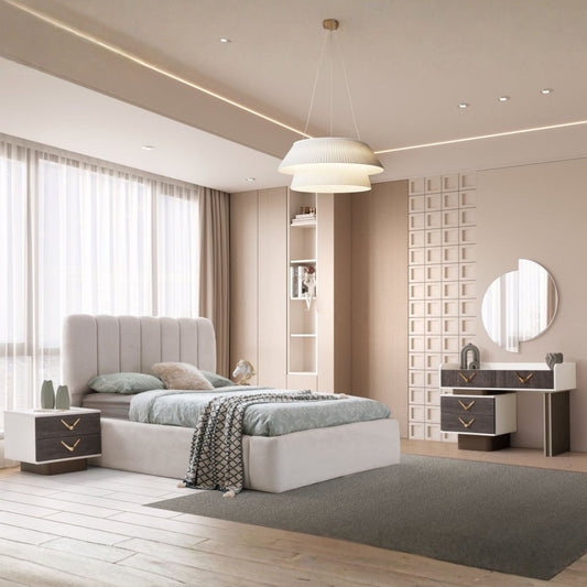 Berceste Yatak Odası Takımı – Modern Kontrast ve Lüks Detayların Şık Buluşması