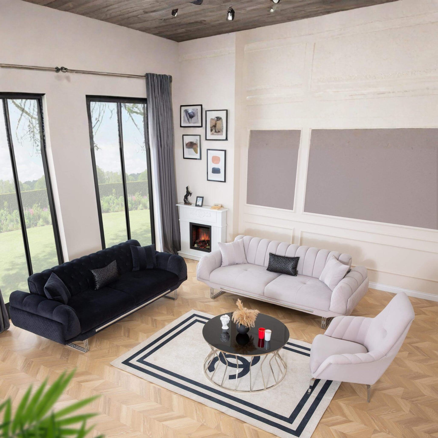 Majeste Lüks Koltuk Takımı – Kapitone Detaylı Chester Kanepe ve Berjer | Casa Da Noir