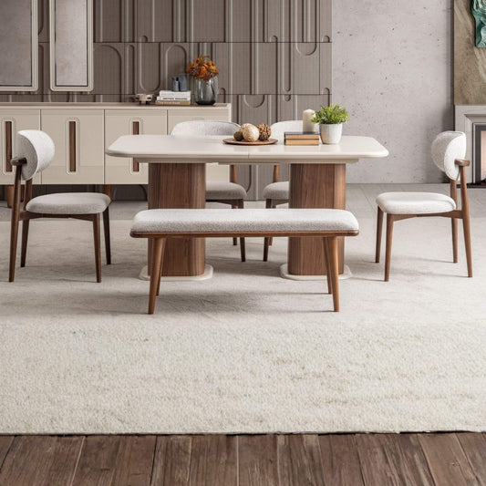 Casa Da Noir Asya MDF boyalı yemek odası takımı