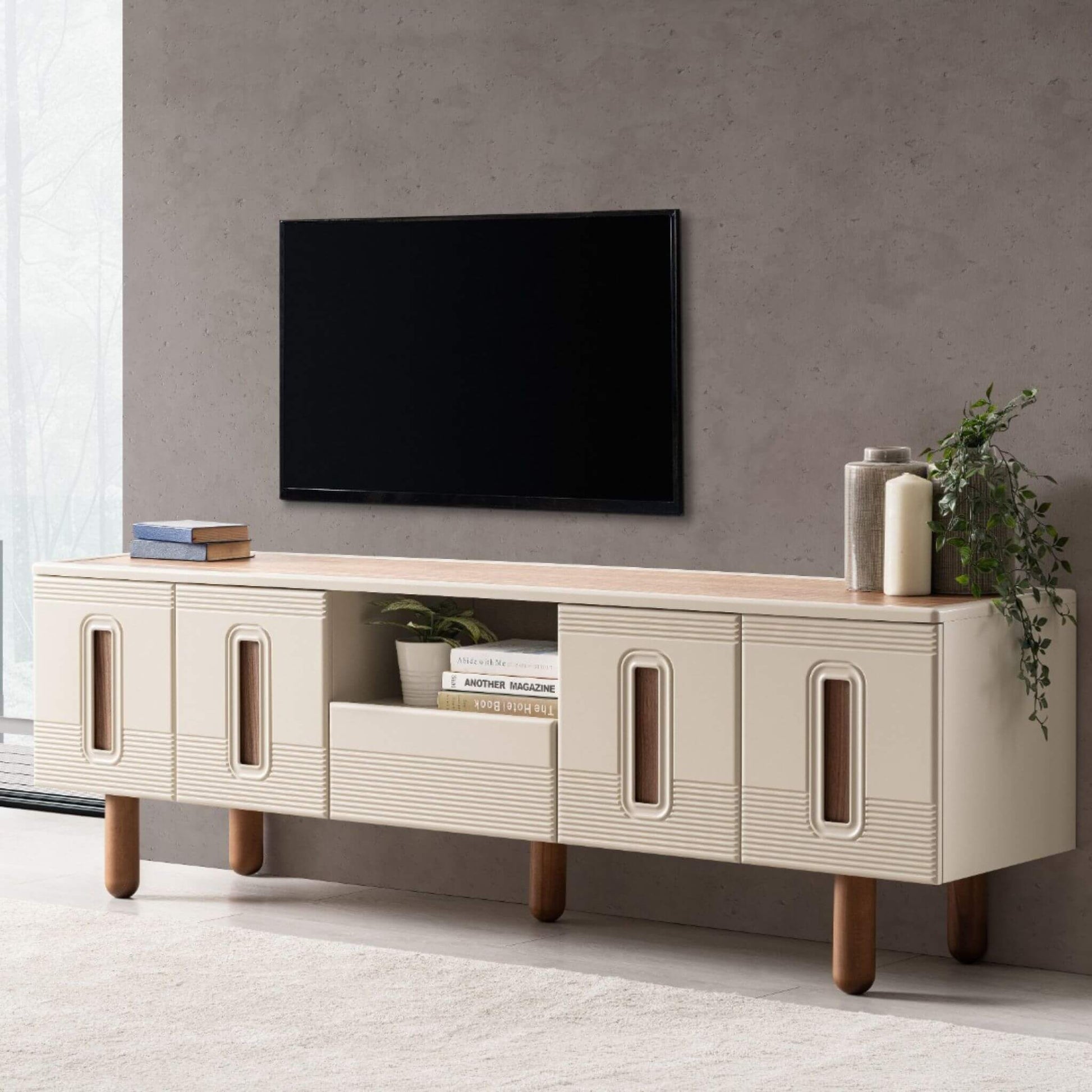 Asya boyalı MDF televizyon ünitesi