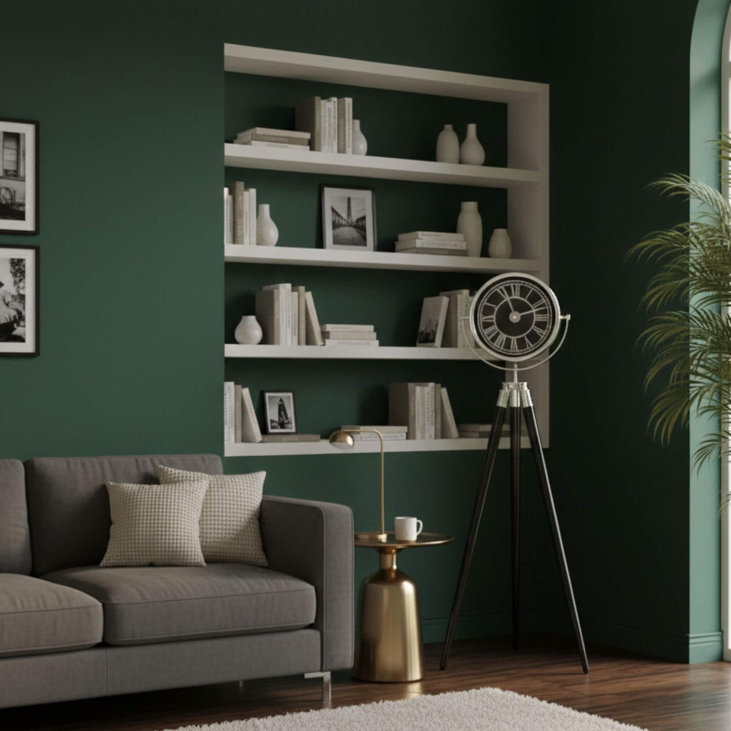 Endüstriyel tarz ahşap ayaklı metal gövdeli saat