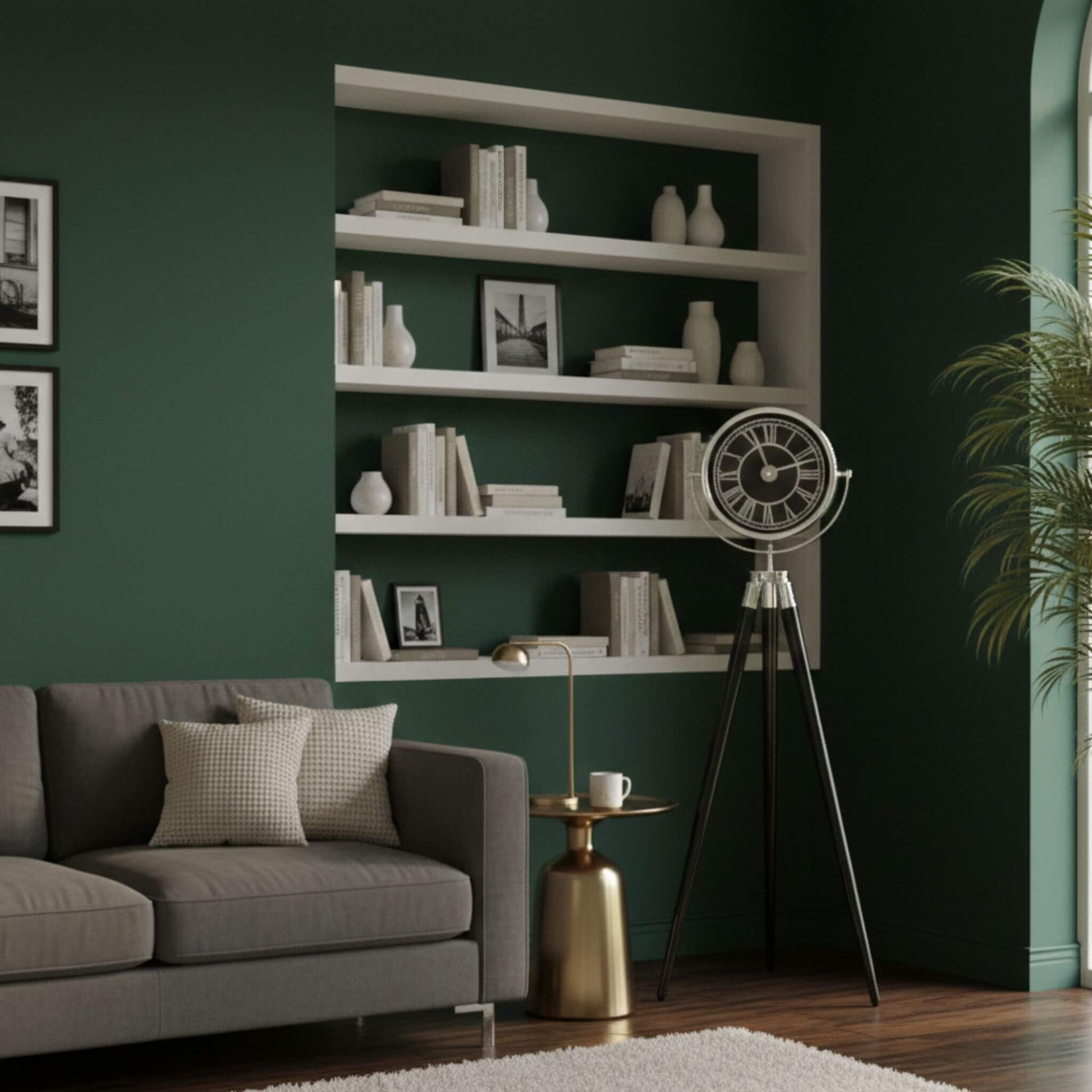 Endüstriyel tarz ahşap ayaklı metal gövdeli saat