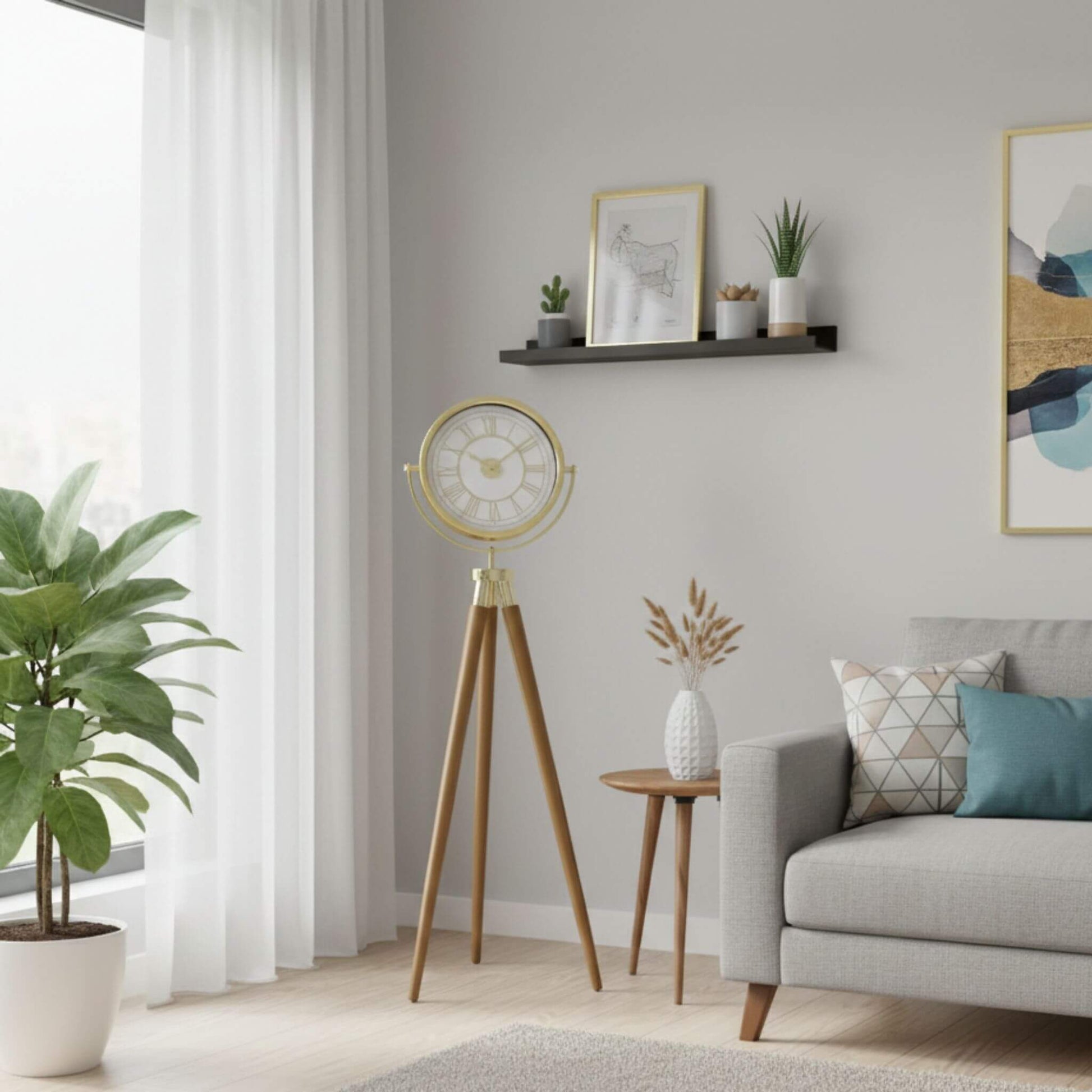 145 cm yüksekliğinde modern ayaklı yer saati