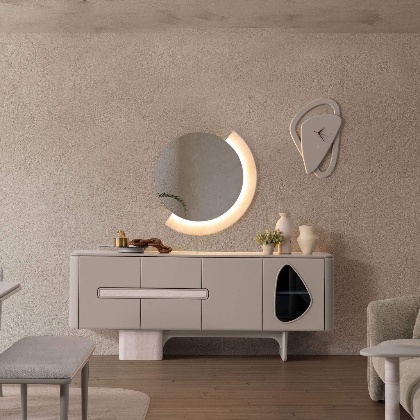 Casa Da Noir Enna aynalı modern konsol ön görünüm