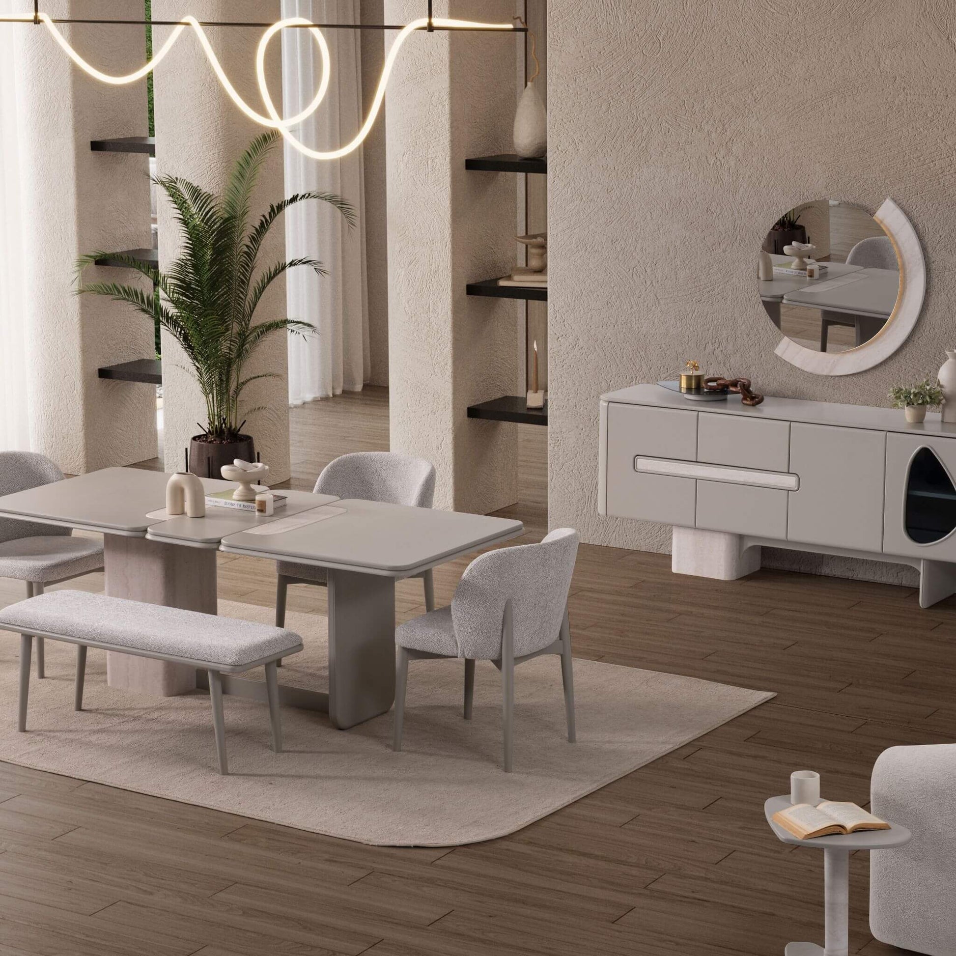 Casa Da Noir Enna lake boyalı modern yemek takımı