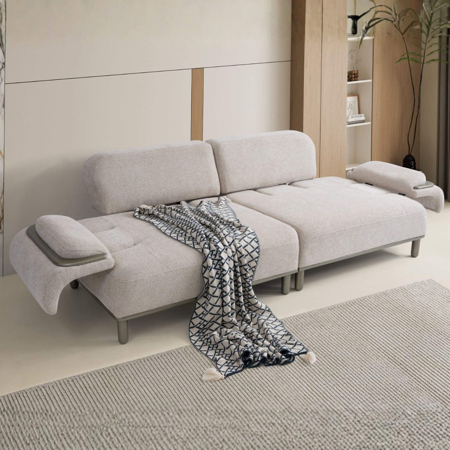 Minimal tasarımlı İnci koltuk takımı salon dekorasyonu