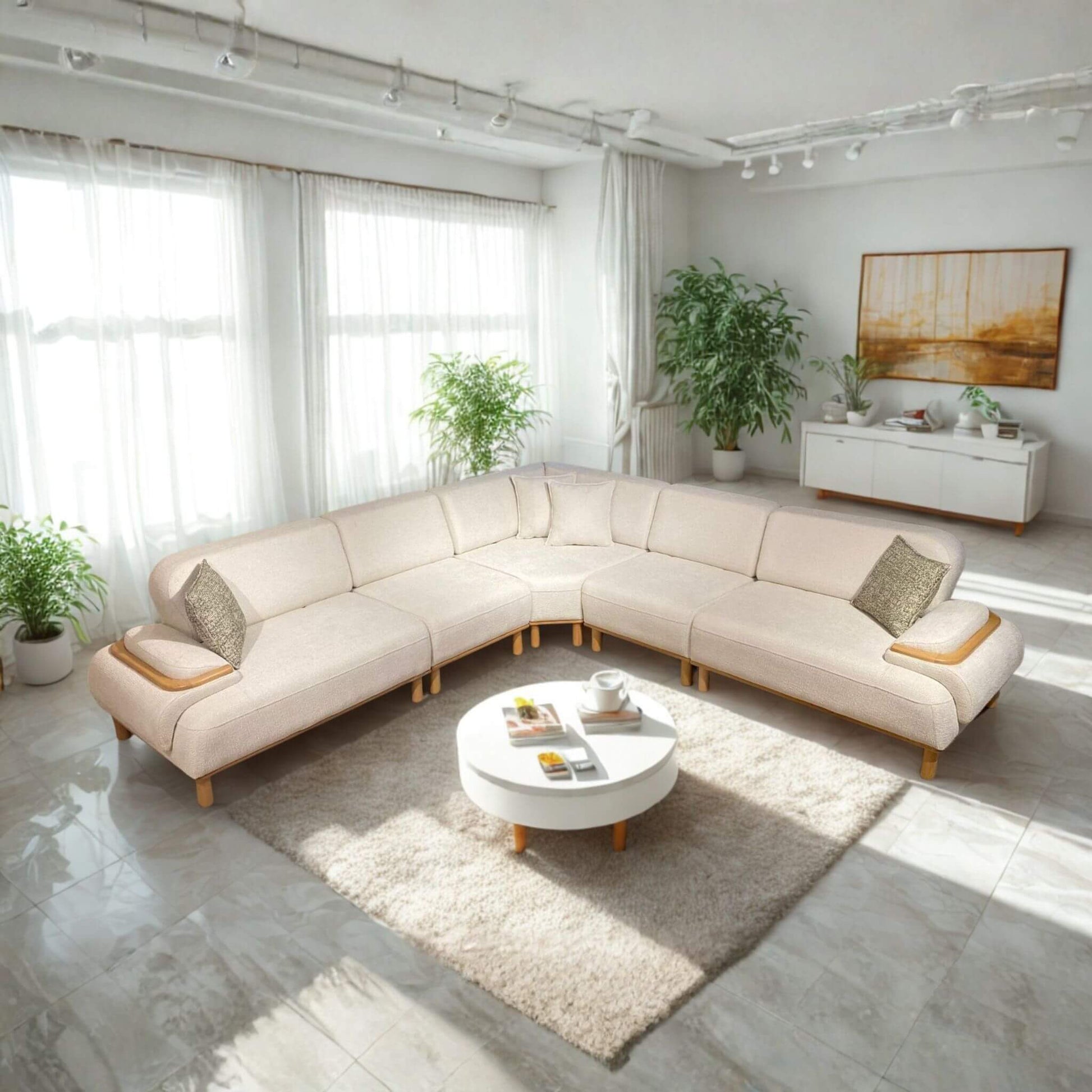 Casa Da Noir İnci modern Köşe koltuk takımı