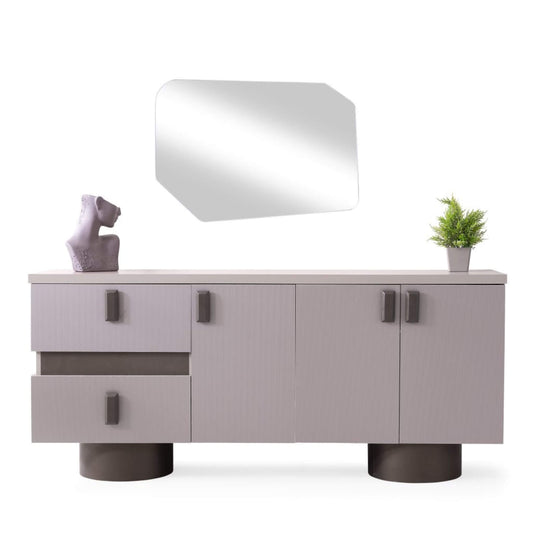 Kolombiya modern yemek odası takımı, açılır masa, MDF konsol ve konsol aynası ile yemek odanıza zarafet katın.