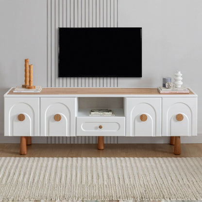 Lotus modern TV ünitesi 200 cm MDF gövdeli ekru tasarım