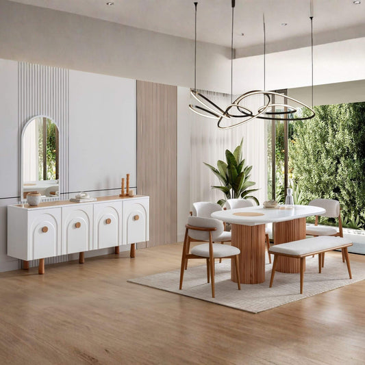 Casa Da Noir Lotus yemek masası ve konsol kombinasyonu