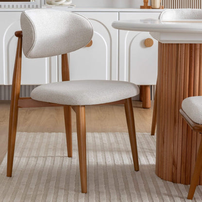 Ahşap detaylı Lotus yemek masası ve sandalyeler