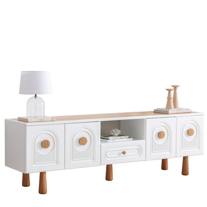 Lotus tasarım TV ünitesi ahşap ayaklı şık görünüm