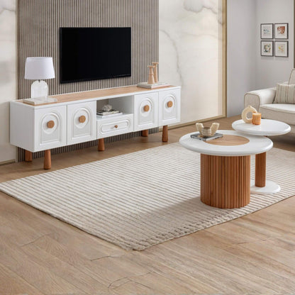 Modern salon için Lotus MDF boyalı TV ünitesi