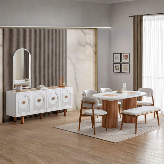 Casa Da Noir Lotus yemek masası ve konsol kombinasyonu