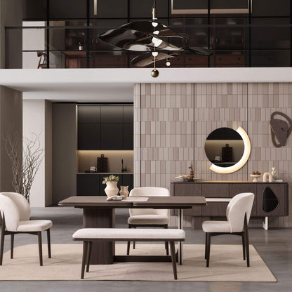 Enna Plus açılır yemek masası seti 4 sandalyeli benchli