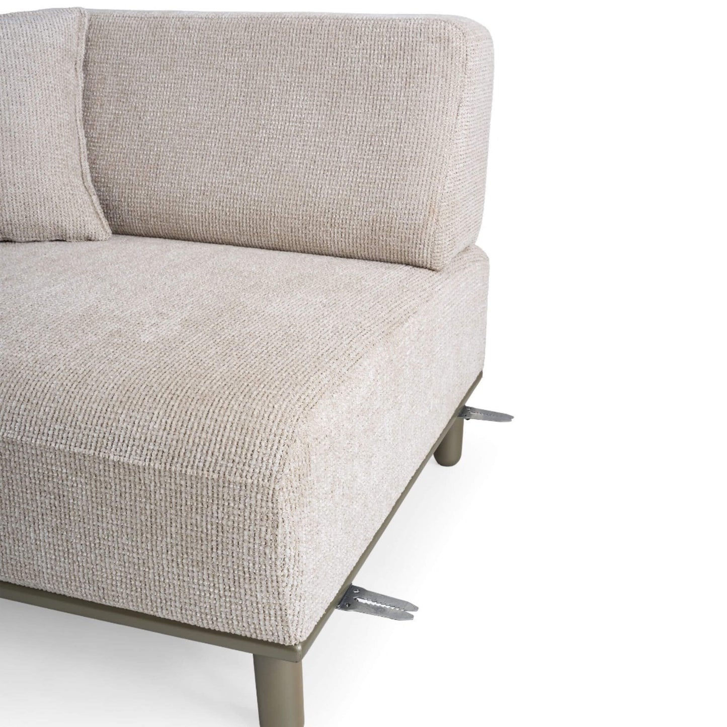 Modern çizgilere sahip İnci koltuk takımı yaşam alanı kombinasyonu