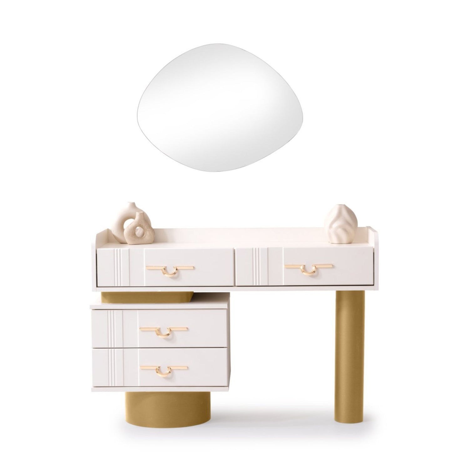 Ayna kapaklı geniş gardırop ve döşemeli yatak başlığıyla Napolyon yatak odası takımı, Casa Da Noir’in zarif lüks stilini yansıtır