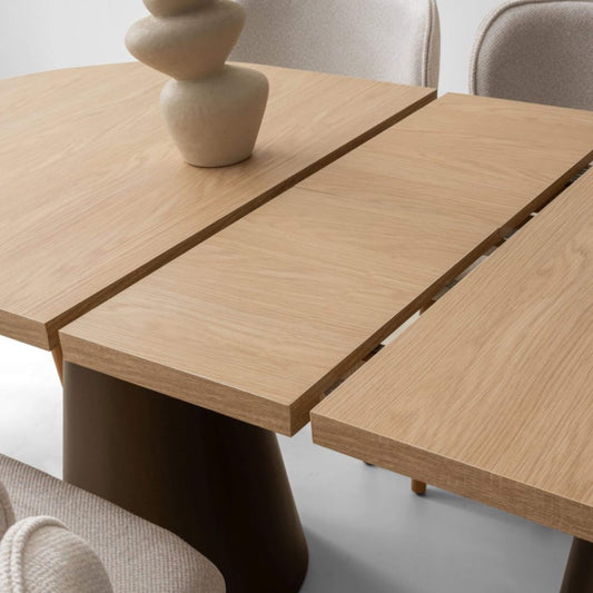 Casa Da Noir Newton yemek odası takımı, meşe konsol ve açılır yemek masası tasarımı