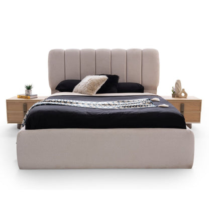 Modern komodin ve fonksiyonel şifonyeriyle tamamlanan Newton yatak odası takımı, sade ve zarif bir kullanım sağlar.