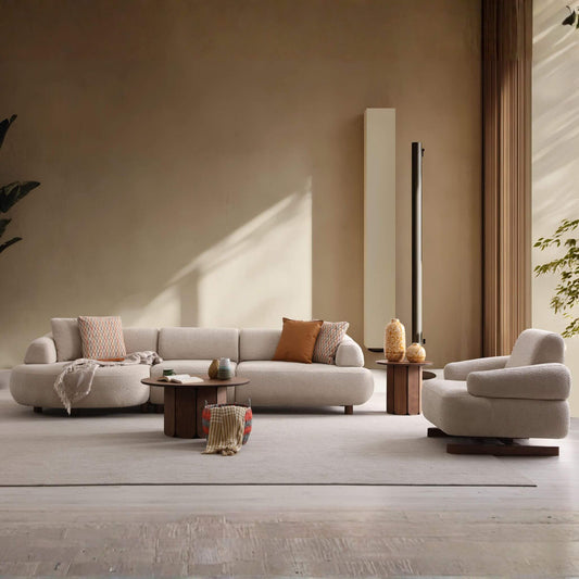 Opera Modüler Yarı Köşe Koltuk Takımı – Dinlenme Alanlı Kanepe & Berjer Seti