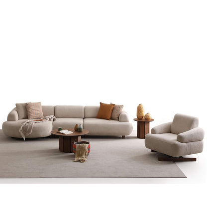 Opera Modüler Yarı Köşe Koltuk Takımı – Dinlenme Alanlı Kanepe & Berjer Seti