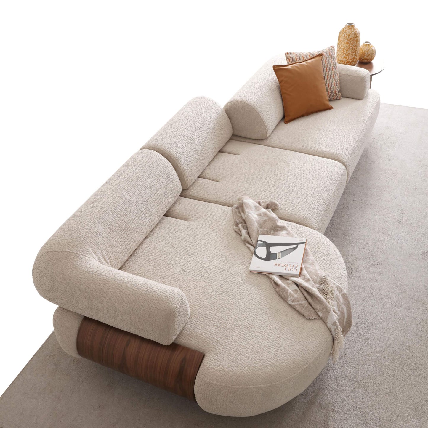 Opera Modüler Yarı Köşe Koltuk Takımı – Dinlenme Alanlı Kanepe & Berjer Seti