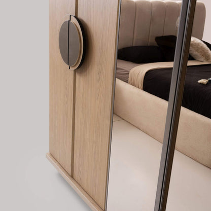 Pegasus Yatak Odası Takımı – Doğal Meşe Dokusu ve Yuvarlak Formların Modern Yorumu