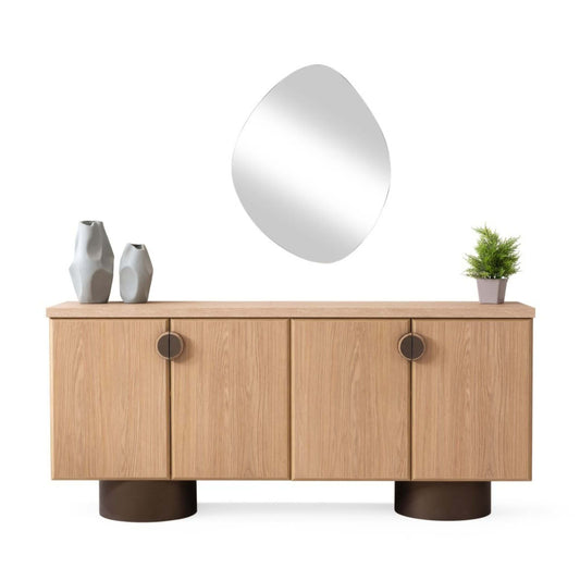 Casa Da Noir Pegasus yemek odası takımı, açılır masa ve MDF konsol ile modern tasarım kombinasyonu.