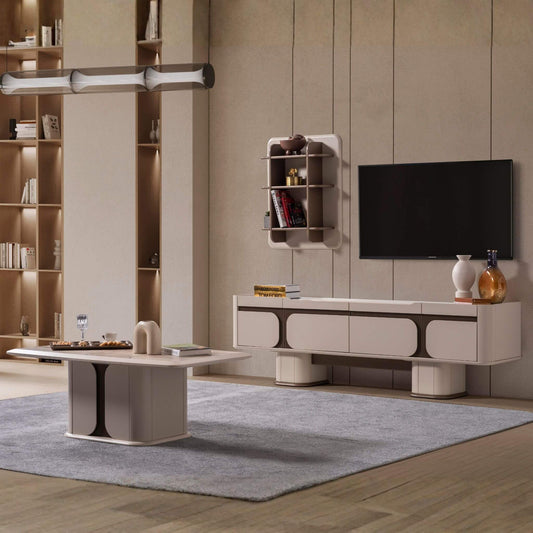 Petra modern TV ünitesi MDF boyalı lüks tasarım