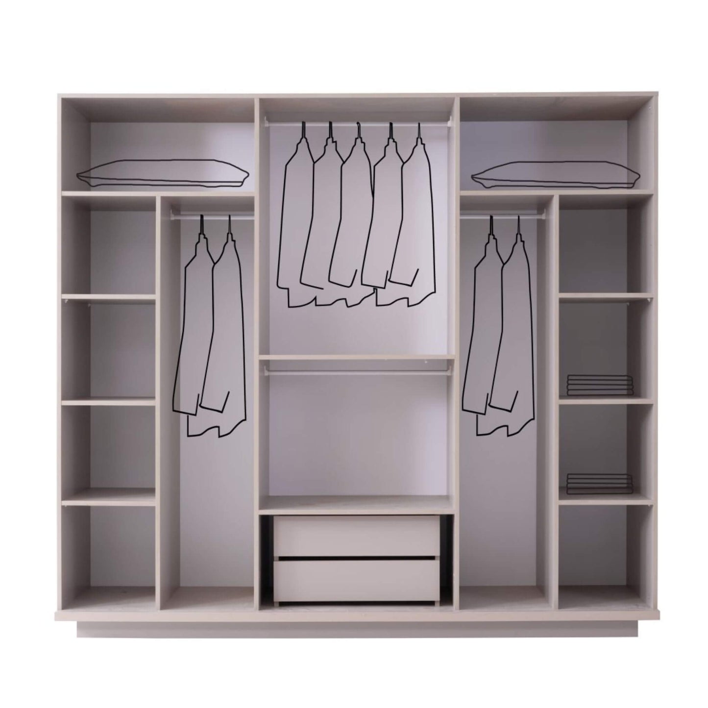 Piano Yatak Odası Takımı – Modern Beyaz Minimalizm ve Zarif Geometrik Çizgiler