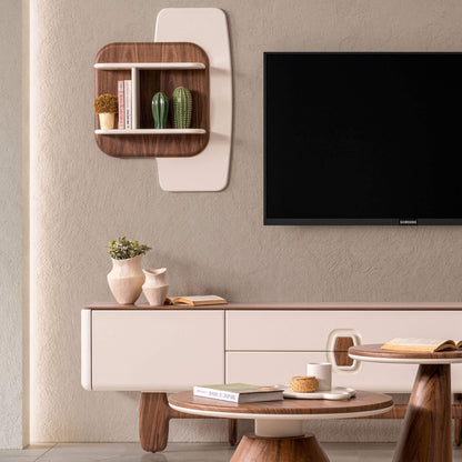 Salda ahşap detaylı televizyon ünitesi