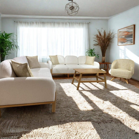 Slim kanepe ve berjer salon düzeni