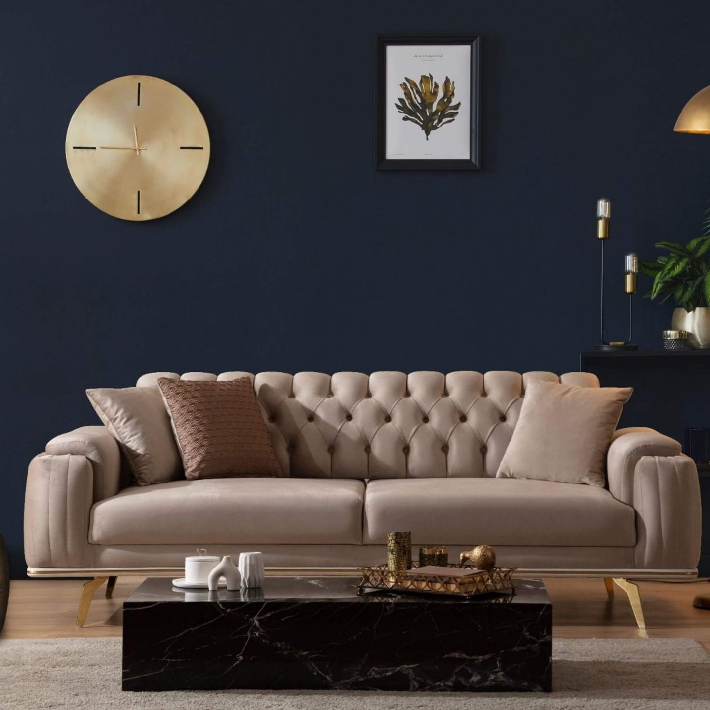 Bohem ve zarif tarzda tasarlanan Vesper oturma odası takımı, düğün paketi kombinasyonları için ideal bir koltuk takımı seçeneğidir.