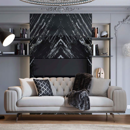 Bohem ve zarif tarzda tasarlanan Vesper oturma odası takımı, düğün paketi kombinasyonları için ideal bir koltuk takımı seçeneğidir.