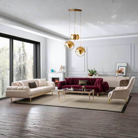 Majeste Lüks Koltuk Takımı – Kapitone Detaylı Kanepe ve Berjer | Casa Da Noir