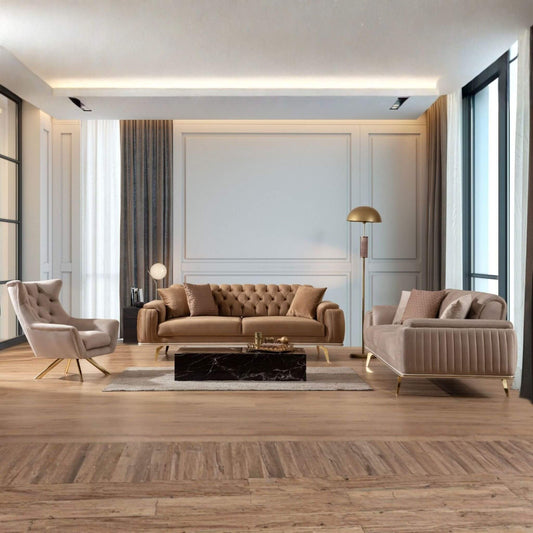 Vesper Koltuk Takımı, modern oturma odası dekorasyonu için tasarlanmış lüks bir oturma grubu. Casa Da Noir imzasıyla konfor ve şıklığı birleştirir.